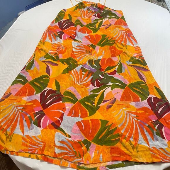 NWT C&C California Palm Linen Maxi Dress Size Small New - Picture 1 of 7